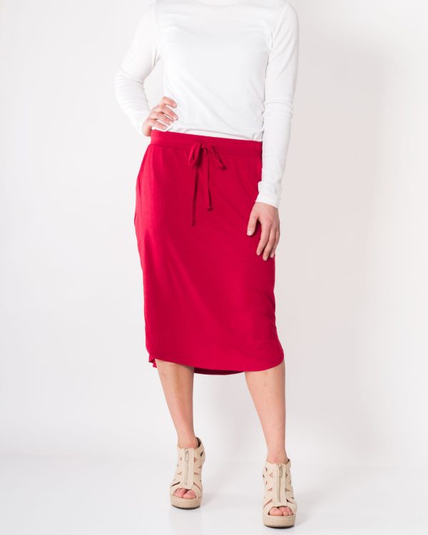 Red Knit Skirt